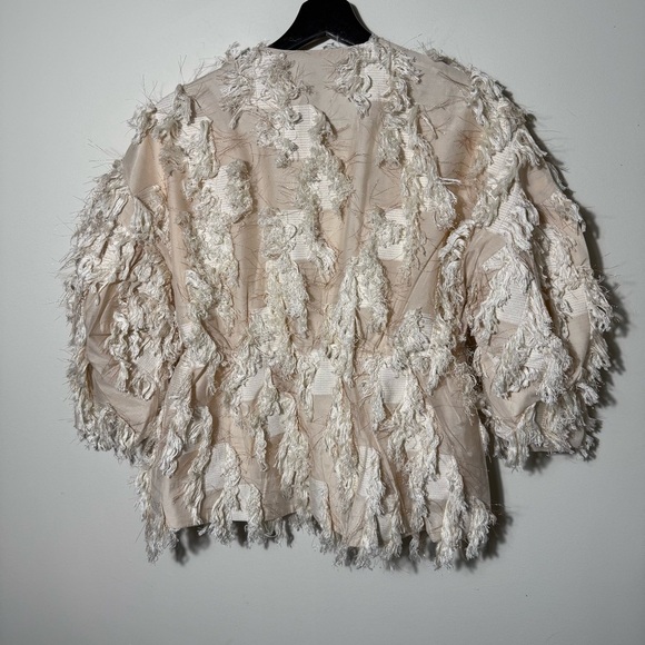 2022 spring purificacion garcia FRINGED BALLOON SLEEVE Jacket size XS - Picture 7 of 15
